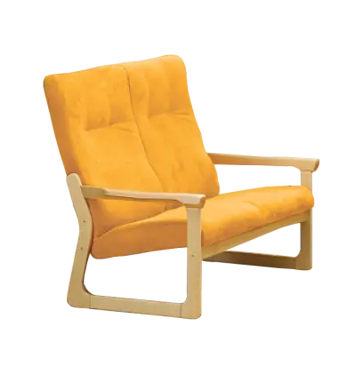 BE - 2 dvojkřeslo, koženka OTO T 5 - koženka žluto-oranžová